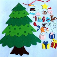 迷你毛毡圣诞树商城墙贴拼接魔术贴装饰品套装圣诞节挂件迷你树