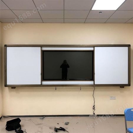 单面推拉黑板 家用挂壁大型培训绿板 电子升降白板 推拉绿板