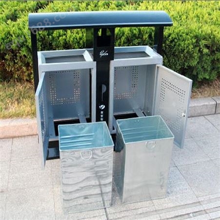 咸阳 冲孔垃圾桶 两分类垃圾桶 不锈钢 方元浩宇
