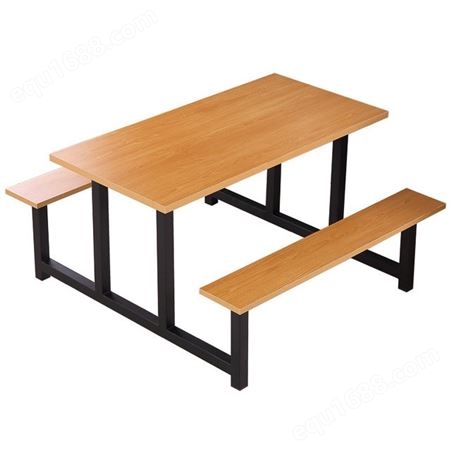 4人学校餐厅食堂连体餐桌椅  8人可做学生员工厂食堂连体餐桌椅 光彩家具9870