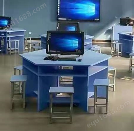 智学校园 中学生多边形电脑桌 可定制尺寸 