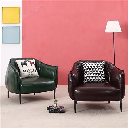鼎富DF-022427单人沙发椅 休闲椅客厅真皮沙发椅 厂价直销