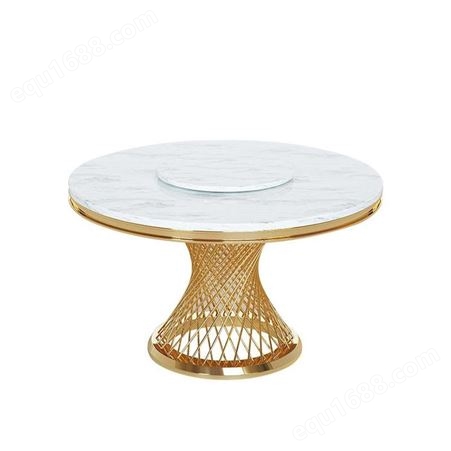 鼎富DF022大理石圆形餐桌简约现代小户型家用饭桌北欧圆桌椅组合