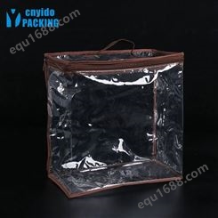 PVC透明拉链手提包装袋床上用品透明PVC车缝袋家纺包装袋