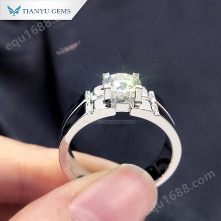 上海莫桑钻石戒指纯银18K金情侣结婚订婚送男友生日礼物
