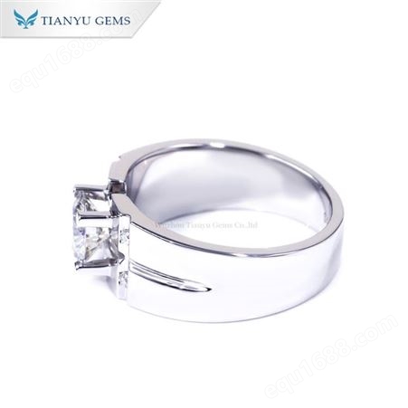上海莫桑钻石戒指纯银18K金情侣结婚订婚送男友生日礼物