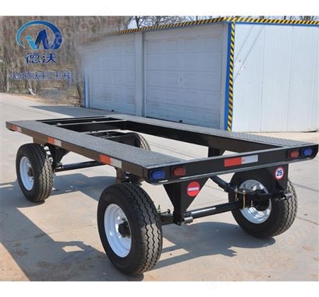 牵引平板拖车  厂区箱货准运载重25吨平板车 山东德沃 支持定制