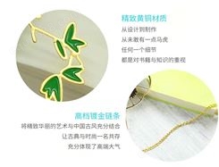 镂空图案夏竹(1个)书签  翠绿色 不一样的中国风书签