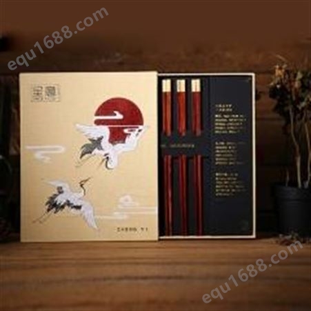 红素定制红木筷子礼盒刻字生日五福十双装 100件起订不单独零售