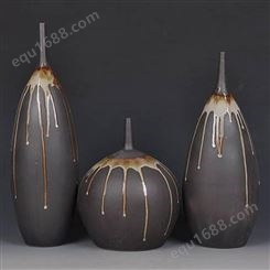 景德镇陶瓷中式现代创意花瓶三件套 家居客厅电视柜餐桌摆件