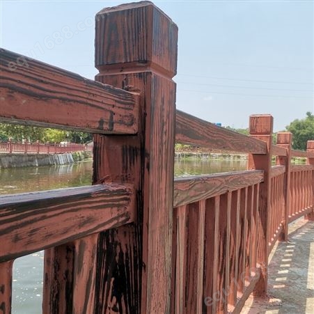 粤建水泥仿木护栏公园景区河道围栏混凝土栏杆