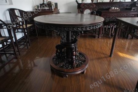 上海老红木百灵台回收 明清家具 时期红木桌子