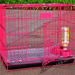 折叠铁丝笼 厂家推荐 方管带轮宠物笼 加粗狗笼子兔笼