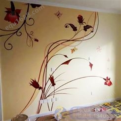 吉安墙体墙绘 纯手工绘画 承接喷绘服务