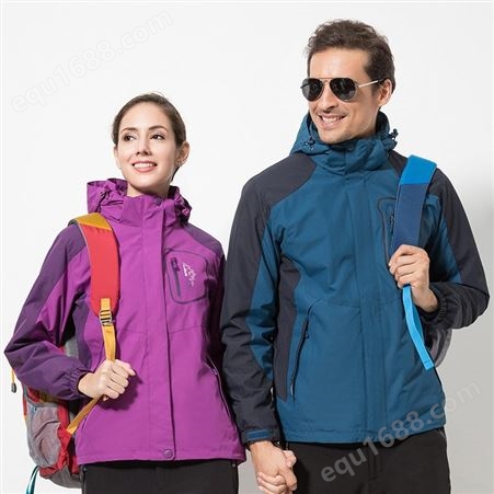 冬季户外男女冲锋衣两件套情侣 防风保暖三合一 定制
