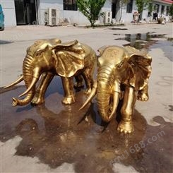 厂家一对庭院铜工艺品摆件黄铜大象雕塑 吉祥风水动物铜雕定做