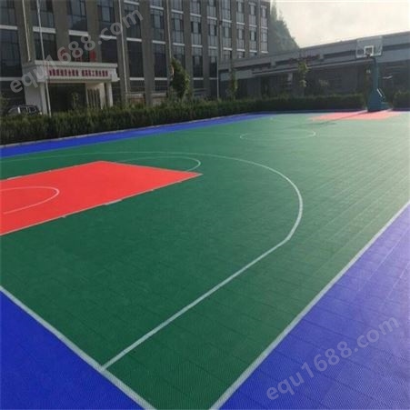 运动悬浮拼装地板十六宫格户外篮球场大面积软连接