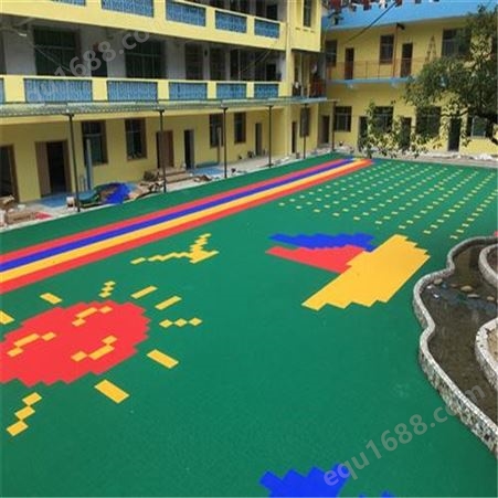 幼儿园卡通悬浮地板篮球场方便安装热塑型软连接拼装运动地面供应
