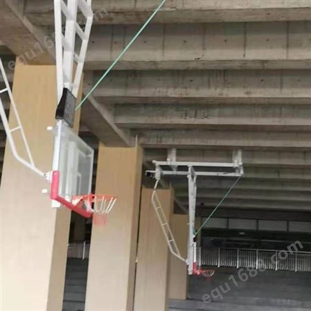 鸿福 电动遥控折叠升降吊挂式篮球架 升降折叠型悬顶式篮球架 库存充足 屋顶悬挂篮球架