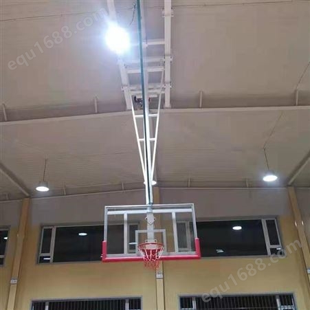 鸿福 电动遥控折叠升降吊挂式篮球架 升降折叠型悬顶式篮球架 库存充足 屋顶悬挂篮球架