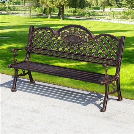 舒纳和 公园椅 公园椅 1.5米长三人位铸铝塑木公园椅结实耐用