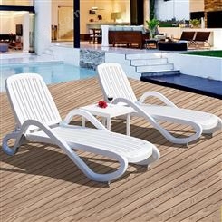 舒纳和JK01户外沙滩椅厂家专业生产ABS白色塑料泳池躺椅