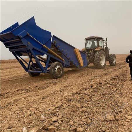 新疆地区自动捡石机 鸿友拖拉机牵引式筛土捡石  农田捡石机 土地复垦机