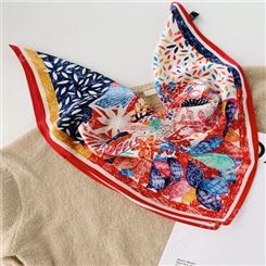 真丝丝巾 订做印花丝巾 长期供应 和林服饰