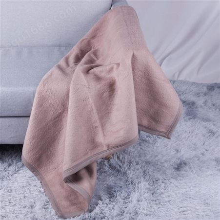 盖毯 厂家定制加厚婴儿毯 素色双层拉绒毯