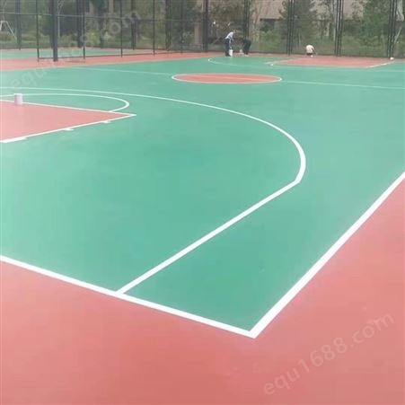 篮球场硅pu铺装施工  篮球场地面塑胶硅pu厂家 中小学运动场球场