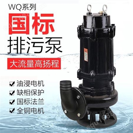 见描述220V污水泵380V大小型家用化粪池排污潜水泵无堵塞抽粪工程水泵