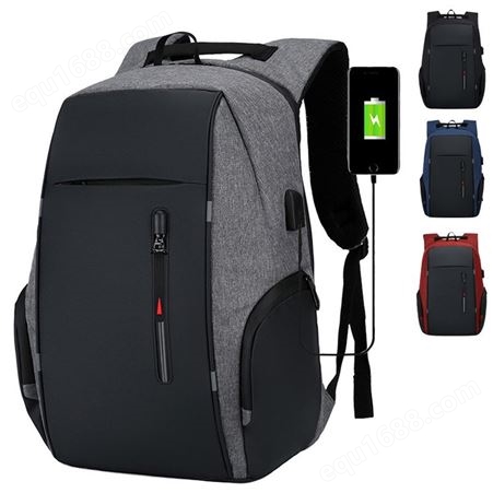 RW1322跨境男士商务包笔记本电脑包多功能USB背包大容量双肩logo
