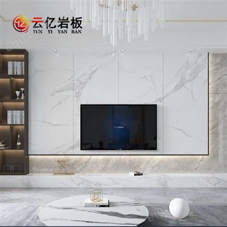 岩板800x2000悬空轻奢电视背景墙瓷砖简约现代大板客厅石材
