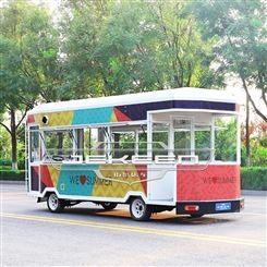 电动景观巴士餐车|焦糖布丁美食制作车|流动餐车|电动饮品小吃车|街景店车供应
