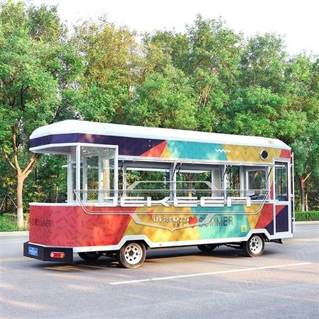电动景观巴士餐车|焦糖布丁美食制作车|流动餐车|电动饮品小吃车|街景店车供应