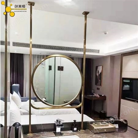 佛山厂家定制钛金酒店浴室镜 悬挂镜子边框