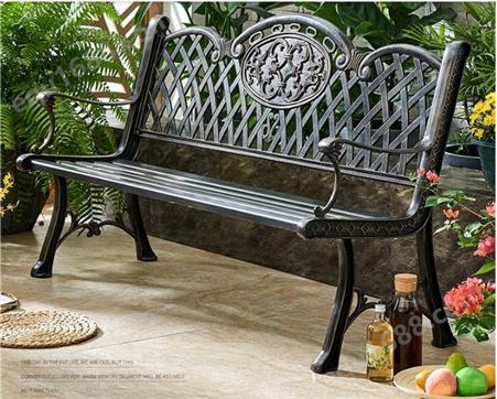 铸铝长凳子;户外公园椅;庭院铸铝长凳美式公园座椅