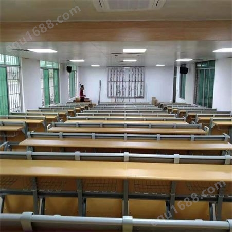 阶梯教室排椅报告厅折叠桌椅大学教室课桌椅带写字板