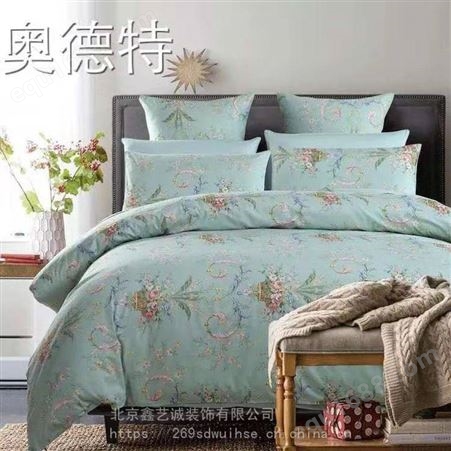 北京订做宾馆床上用品 鑫艺诚酒店客房纯棉布草床上用品定制生产