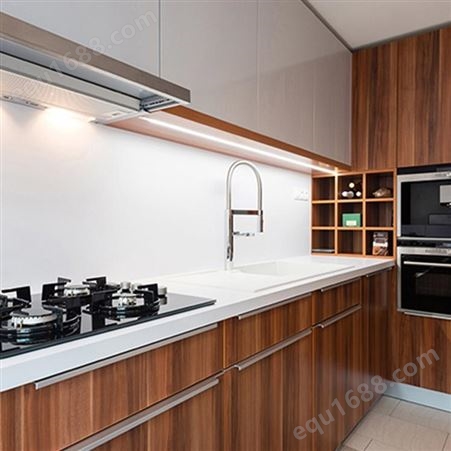 南京雅赫软装 厨房整体橱柜 大理石台面 磨牙门板实木多层